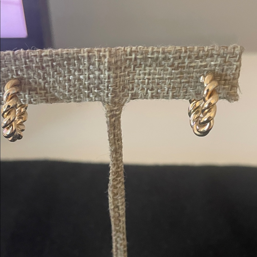 Elegant Gold-Tone Hoop 1 inch  Earrings
